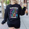 Teaching Music Is My Superpower Music Teacher For Men Women Kids Women's Sweatshirt Back Print Black