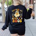Teaching My Pre-K Boos Crew Teachers Halloween Ghost Women's Sweatshirt Back Print Black