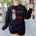 Teaching I Will Drink Coffee Here Or There Teacher Women's Sweatshirt Back Print Black Teaching I Will Drink Coffee Here Or There Teacher Women's Sweatshirt Back Print Black