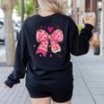Teaching Is A Work Of Heart Pencil Bow Teacher Valentine Women's Sweatshirt Back Print Black Teaching Is A Work Of Heart Pencil Bow Teacher Valentine Women's Sweatshirt Back Print Black