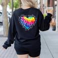 Teaching Is a Work Of Heart Tie Dye Hippie For Teacher For Men Women Girls Kids Women's Sweatshirt Back Print Black Teaching Is a Work Of Heart Tie Dye Hippie For Teacher For Men Women Girls Kids Women's Sweatshirt Back Print Black
