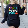 Team 1st Grade Crew Back To School 1st Grade Teacher Kids Women's Sweatshirt Back Print Black