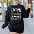 Team School Nurse Camo Teacher Student Back To School For Men Women Women's Sweatshirt Back Print Black Team School Nurse Camo Teacher Student Back To School For Men Women Women's Sweatshirt Back Print Black