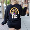 Team TK Transitional Kindergaten TK Crew Squad Teacher Kids Women's Sweatshirt Back Print Black Team TK Transitional Kindergaten TK Crew Squad Teacher Kids Women's Sweatshirt Back Print Black