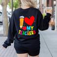 Teens Graduation I Heart My Teachers I Love My Teachers Women's Sweatshirt Back Print Black Teens Graduation I Heart My Teachers I Love My Teachers Women's Sweatshirt Back Print Black