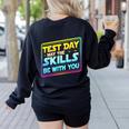 Testing Day Test Day May The Skills Be With You Teacher Women's Sweatshirt Back Print Black Testing Day Test Day May The Skills Be With You Teacher Women's Sweatshirt Back Print Black