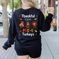 Thankful For My Prek Turkeys In Masks Thanksgiving Teacher For Men Women Women's Sweatshirt Back Print Black Thankful For My Prek Turkeys In Masks Thanksgiving Teacher For Men Women Women's Sweatshirt Back Print Black
