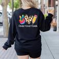 Tie Dye Hippie Peace Love Teach Teacher Appreciation Women's Sweatshirt Back Print Black Tie Dye Hippie Peace Love Teach Teacher Appreciation Women's Sweatshirt Back Print Black