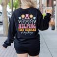 Tiny People Help Do Big Things Nursery Teacher Women's Sweatshirt Back Print Black