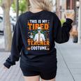 This Is My Tired Teacher Costume Halloween Costumes Women's Sweatshirt Back Print Black