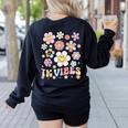 TK Vibes Back To School TK Girl Kid TK Team TK Teacher Women Women's Sweatshirt Back Print Black