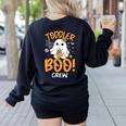 Toddler Boo Crew Babysitters Daycare Teacher Halloween Party Women's Sweatshirt Back Print Black Toddler Boo Crew Babysitters Daycare Teacher Halloween Party Women's Sweatshirt Back Print Black