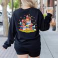 Turkey Reading Books Fall Season Thanksgiving Teacher Book Women's Sweatshirt Back Print Black Turkey Reading Books Fall Season Thanksgiving Teacher Book Women's Sweatshirt Back Print Black