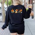 Turkey Reading Books Fall Thanksgiving Teacher Book Lovers Women's Sweatshirt Back Print Black Turkey Reading Books Fall Thanksgiving Teacher Book Lovers Women's Sweatshirt Back Print Black