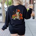 Turkey Reading Books Fall Thanksgiving Teacher Librarian Women's Sweatshirt Back Print Black Turkey Reading Books Fall Thanksgiving Teacher Librarian Women's Sweatshirt Back Print Black