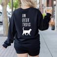 Un Deux Trois Cat Shirt French Teacher Women's Sweatshirt Back Print Black