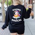 Unicorn Teacher Reading Is Magical Book Women's Sweatshirt Back Print Black Unicorn Teacher Reading Is Magical Book Women's Sweatshirt Back Print Black