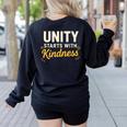 Unity Kindness Shirt Women Teachers Kids Unity Day Orange Women's Sweatshirt Back Print Black Unity Kindness Shirt Women Teachers Kids Unity Day Orange Women's Sweatshirt Back Print Black