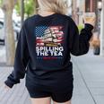 US History Teacher Boston Spilling The Tea Since 1773 Women's Sweatshirt Back Print Black