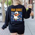 Van Ghost Art Teacher Halloween Van Gogh Starry Night Women's Sweatshirt Back Print Black