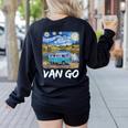 Van Go Retro Vanlife Art Teacher Women's Sweatshirt Back Print Black Van Go Retro Vanlife Art Teacher Women's Sweatshirt Back Print Black