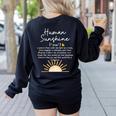 Vintage Human Sunshine Definition Teachers Mom Boss Women Women's Sweatshirt Back Print Black