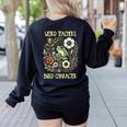 Weird Teachers Build Character Frog Reading Book Librarian Women's Sweatshirt Back Print Black Weird Teachers Build Character Frog Reading Book Librarian Women's Sweatshirt Back Print Black