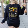 Welcome To The Hive Bee Teacher Back To School Women's Sweatshirt Back Print Black