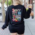 Why Fit In Doctor Teacher Cat In Hat Cool Autism Awareness Men Women Kids Women's Sweatshirt Back Print Black