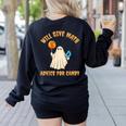 Will Give Math Advice For Candy Math Ghost Teacher Halloween Women's Sweatshirt Back Print Black