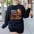 Will Trade Students For Candy Halloween Costume Teacher Women's Sweatshirt Back Print Black