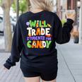 Will Trade Students For Candy Teacher Cute Halloween Costume Women's Sweatshirt Back Print Black Will Trade Students For Candy Teacher Cute Halloween Costume Women's Sweatshirt Back Print Black