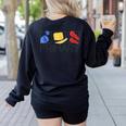Women Art Teacher Back To School Artist Primary Color Theory Women's Sweatshirt Back Print Black