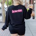 Women Retro Pink Scientist Science Teacher Back To School Women's Sweatshirt Back Print Black Women Retro Pink Scientist Science Teacher Back To School Women's Sweatshirt Back Print Black