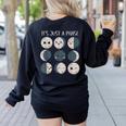 Women Science Teacher Moon Phases Scientist Back To School Women's Sweatshirt Back Print Black