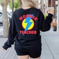 Wonder Teacher Teacher Halloween Tshirt Women's Sweatshirt Back Print Black