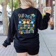 World Down Syndrome Day Awareness T21 Teacher Women Men Kids Women's Sweatshirt Back Print Black