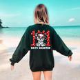 100 Days Smarter 101st Day School Dalmatian Dog Teacher Kids Women's Sweatshirt Back Print Forest Green