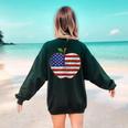 American Flag Teachers Students Apple 4th Of July Vintage Women's Sweatshirt Back Print Forest Green American Flag Teachers Students Apple 4th Of July Vintage Women's Sweatshirt Back Print Forest Green