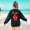 A Is For Apple Pre-K Kindergarten Teacher Student Women's Sweatshirt Back Print Forest Green A Is For Apple Pre-K Kindergarten Teacher Student Women's Sweatshirt Back Print Forest Green