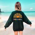 Back To School Hello Preschool For Kids Teacher Women Women's Sweatshirt Back Print Forest Green Back To School Hello Preschool For Kids Teacher Women Women's Sweatshirt Back Print Forest Green