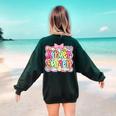 Back To School Kindergarten Preppy Teacher Girl Women's Sweatshirt Back Print Forest Green