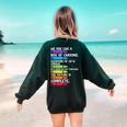 Back To School Teacher We Are Like A Box Of Crayons Women's Sweatshirt Back Print Forest Green