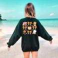 Coquette Bow Teacher Thanksgiving Fall Autumn Girls Women Women's Sweatshirt Back Print Forest Green