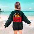 Cute Bilingual Spanish Teacher Buenos Dias Sunshine Women's Sweatshirt Back Print Forest Green Cute Bilingual Spanish Teacher Buenos Dias Sunshine Women's Sweatshirt Back Print Forest Green
