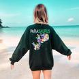 Dino Para Professional Teacher Collection T-Rex Dinosaur Paraeducator Assistant Teacher Women's Sweatshirt Back Print Forest Green