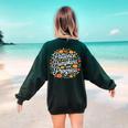 Fall Special Education Teacher Pumpkin Autumn Halloween Women's Sweatshirt Back Print Forest Green