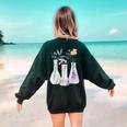 Flowers Test Tube Chemistry Student Science Teacher Women Women's Sweatshirt Back Print Forest Green Flowers Test Tube Chemistry Student Science Teacher Women Women's Sweatshirt Back Print Forest Green