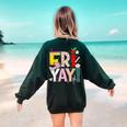 Fri-Yay Happy Friday Lovers Teacher Weekend Women Women's Sweatshirt Back Print Forest Green