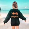 Groovy I Teach The Cutest Pumpkins In The Patch For Teacher Women's Sweatshirt Back Print Forest Green Groovy I Teach The Cutest Pumpkins In The Patch For Teacher Women's Sweatshirt Back Print Forest Green